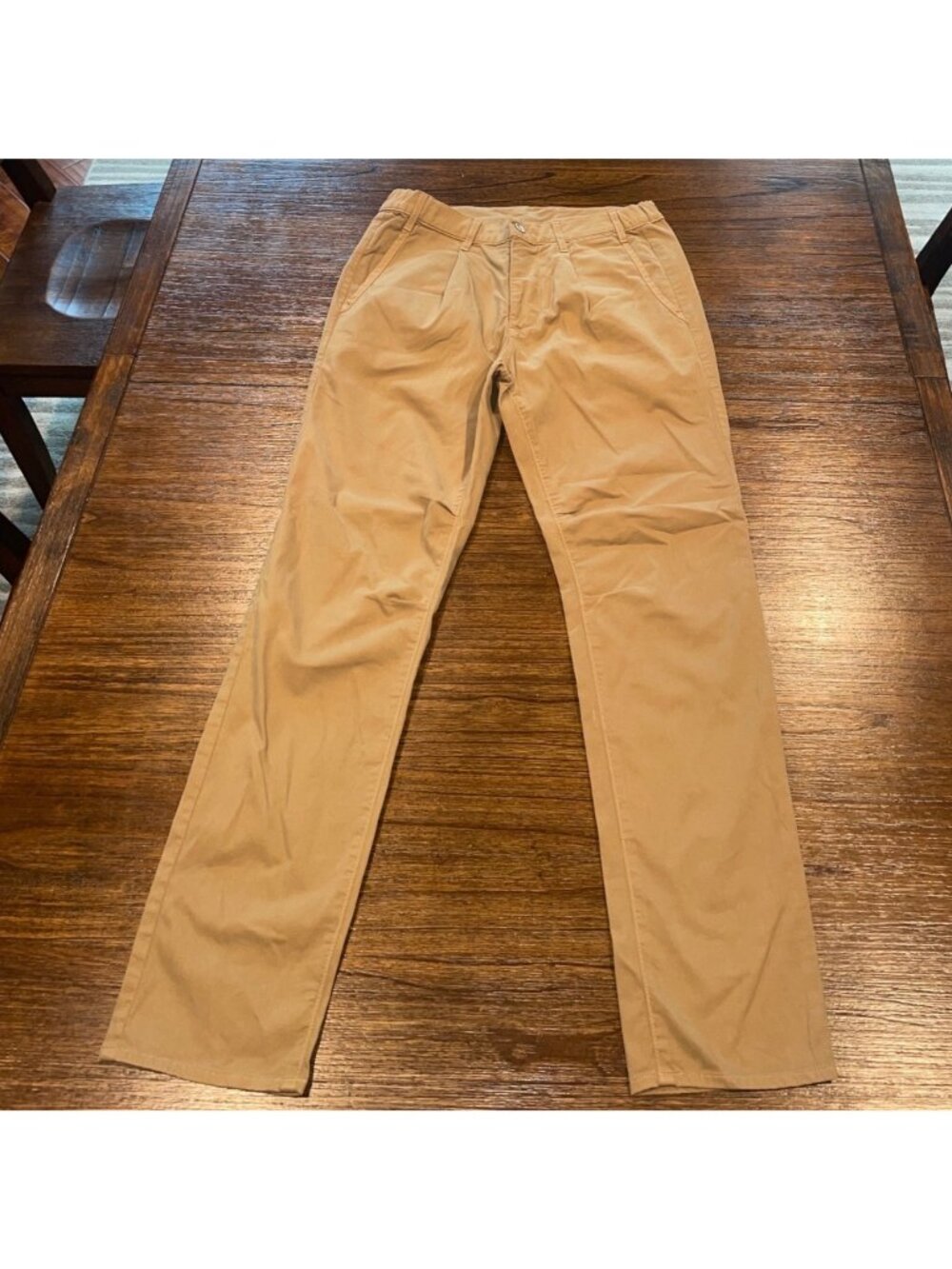 AG Roman Slouchy Slim Trouser Mens 32x30 Khaki Pleated Chino Pant Tapered Office